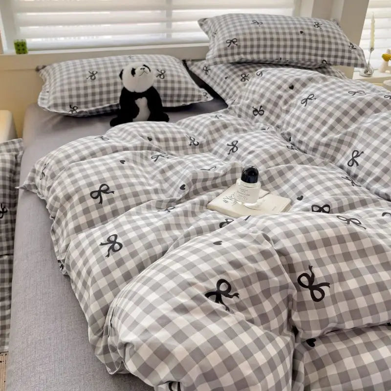 Pink Solid Bedding Set – Soft Duvet Cover & Bed Linens (Full/Queen)
